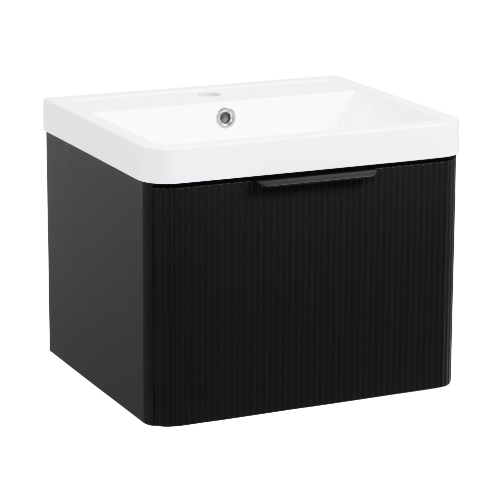 Тумба подвесная Aqua Rodos FROST (BLACK-MATT-PVC) 1 ящик с умывальником Ваr 50 см