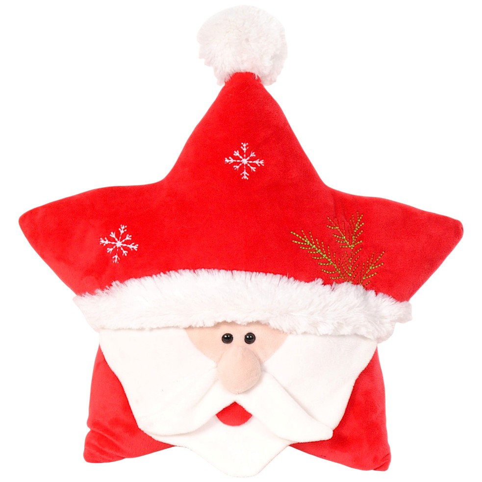 Подушка декоративна Дід мороз 35x35 см червоний Stip