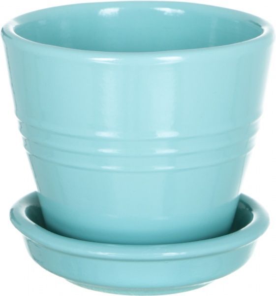 Горшок керамический Ориана-Запорожкерамика Ведро №5 глянец круглый 0,25л бирюзовый (009-5-036) 