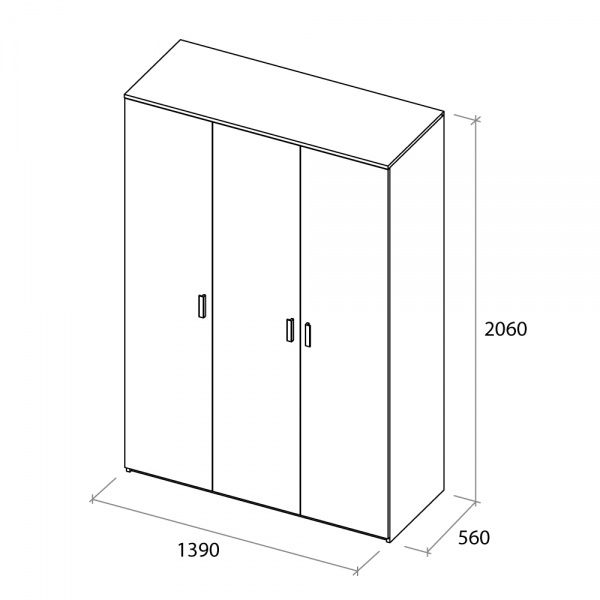 Шкаф для одежды Aqua Rodos Тessa 3д антрацит / севилья 