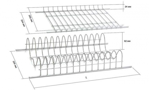 Сушарка для посуду Hafele 600 мм вологостійка біла