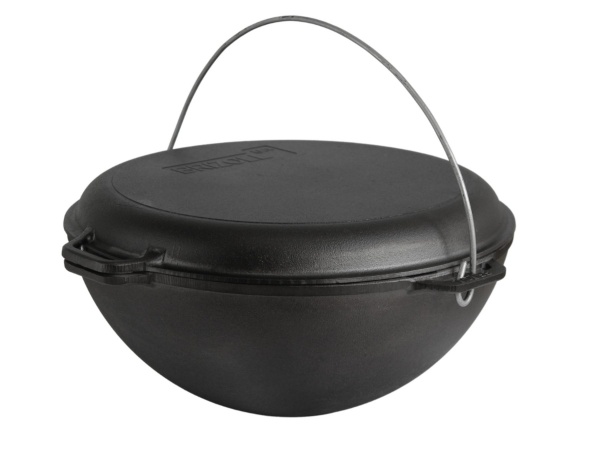 Казан Brizoll ø400 мм 152 мм 12 л чавунний азіатський 12 л з чавунною кришкою-сковородою