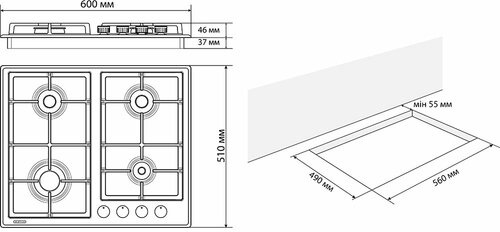 Варильна поверхня Eleyus NIKA 60 BL CWF