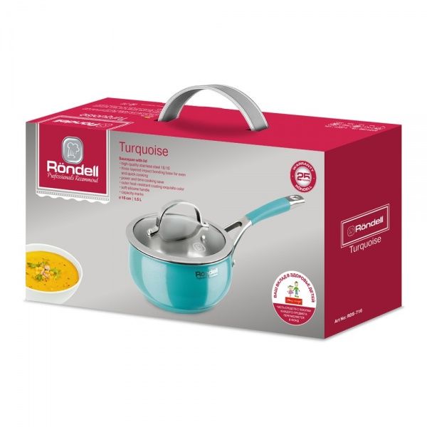 Ківш з кришкою Turquoise 1,5 л RDS-716 Rondell