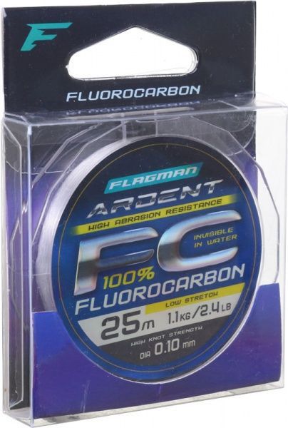 Леска Flagman Ardent Fluorocarbon 25м 0,1мм 1,1кг