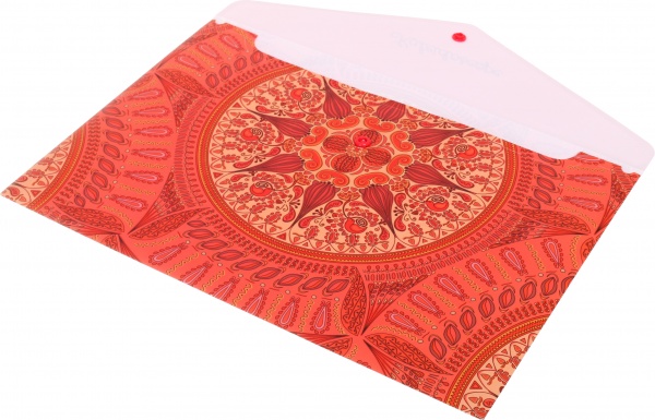 Папка-конверт непрозрачная на кнопке Кайледоскоп в ассортименте Optima