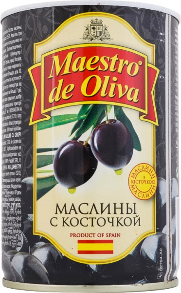 Маслины Maestro De Oliva с косточкой 420г (8436024299038)