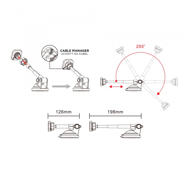 Тримач для мобільного телефона (02185) AMiO HOLD-14 чорний