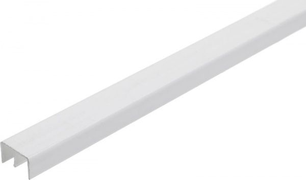 Шина верхня з ПВХ для розсувних меблевих дверцят 1000х6,5х6,5х10х18 білий