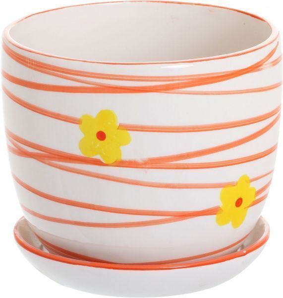 Горщик керамічний Ваш сад TK9004 S/1 круглий 5,8л помаранчевий 