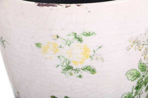 Кашпо керамическое Чайная роза круглый (Y473-183/2-1) желтый 