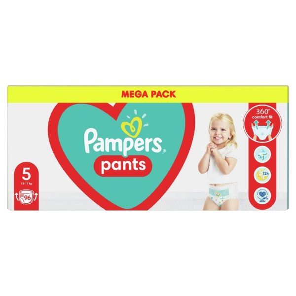 Підгузки-трусики Pampers Pants Розмір 5 (12-17 кг) 96 шт.