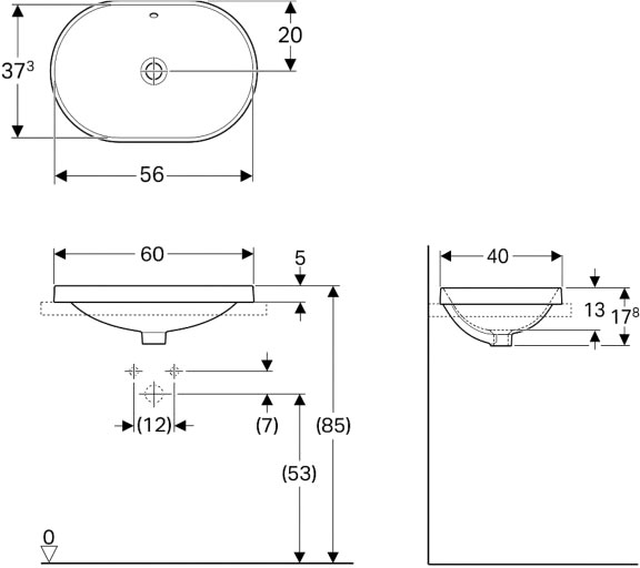 Умывальник Geberit VariForm 500.729.01.2