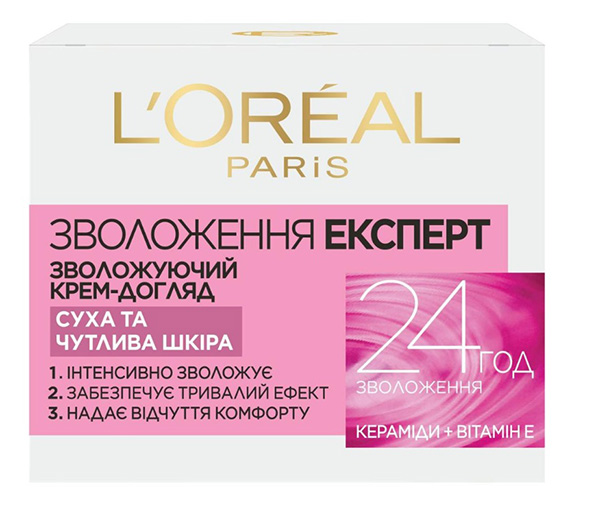 Крем для лица дневной L'Oreal Paris Увлажнение Эксперт Уход за сухой и чувствительной кожей 50 мл