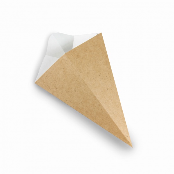 Конверт бумажный для картофеля фри Petruzalek Конус с соусом 50 шт.