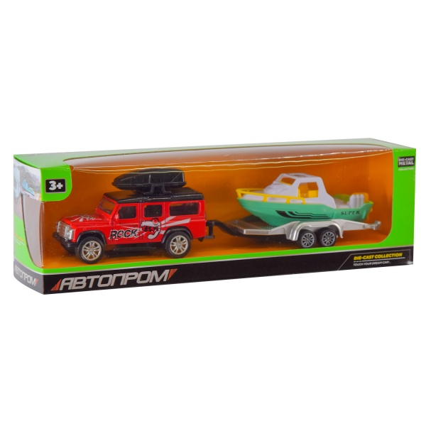 Машинка Автопром 1:50 з причепом AP7456