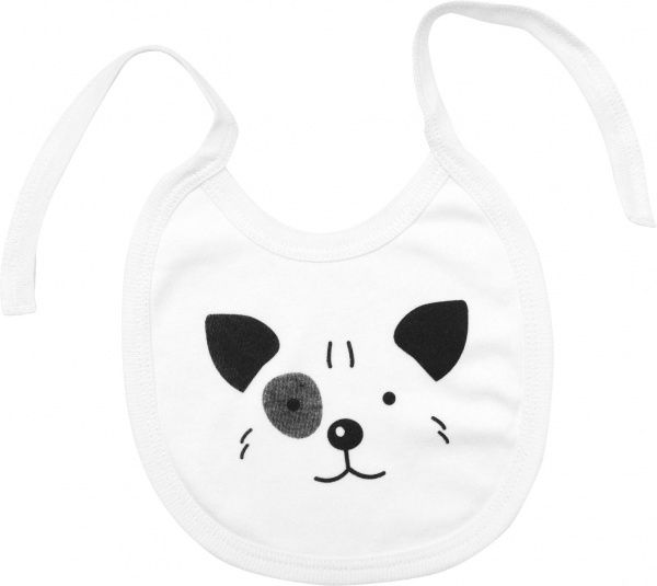 Нагрудник Minikin Веселе щеня білий із чорним 193803 