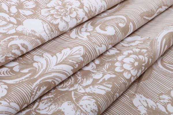 Ткань портьерная Декостиль W2080 1372/2 коричневый с принтом 