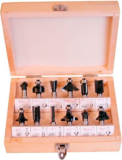 Набор фрез галтельнаякарнизнаяV-образнаяпрофильнаяфасочная Hitachi по дереву 500507