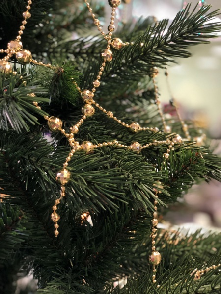 Бусы для елки Диско K-426535 4мм 4 м золотой