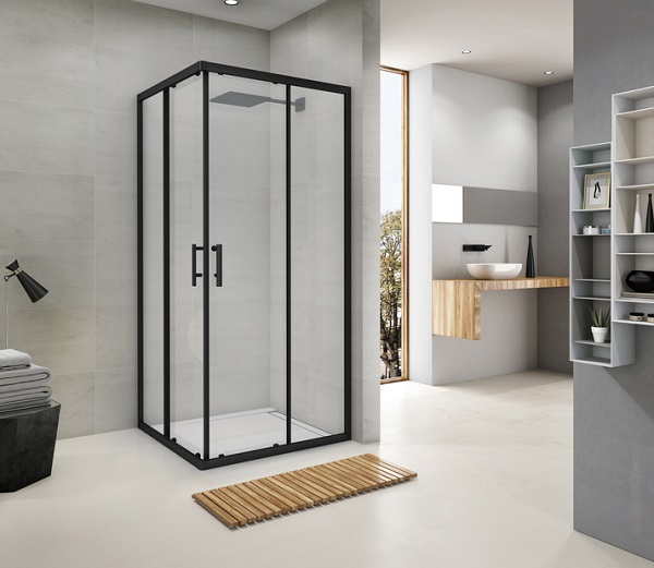 Душова кабіна Koller Pool G90SCB GRACE квадратна чорна 900x900x1900 мм скло прозоре