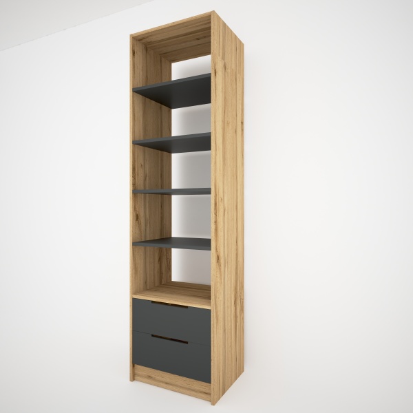 Пенал підлоговий Lion відкритий Джуніор дуб аппалачі/антрацит 