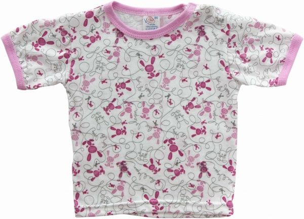 Футболка для девочек Моя планета Ф102 р.104 белый с розовым 