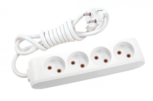 Удлинитель Viko 16 А 230 В без заземления 4 гн. белый 2 м 90112402