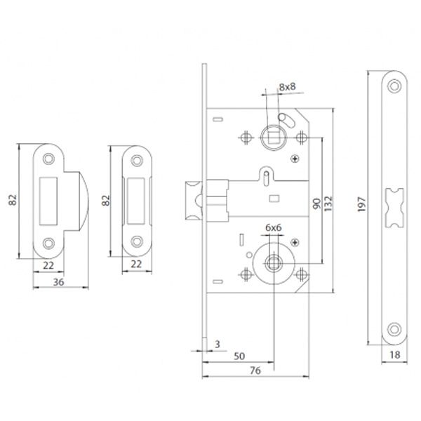 Дверной замок межкомнатный MVM M-90 АВ старая бронза