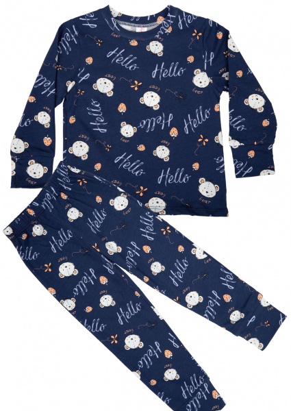 Піжама дитяча для дівчаток Roksana №1065/12004 р.98-104 синій із малюнком 