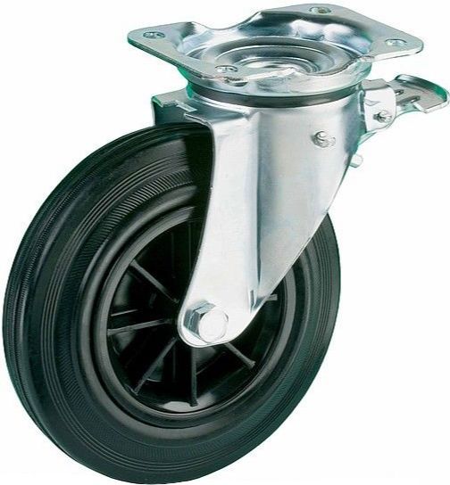 Колесо поворотное с тормозом d200 мм