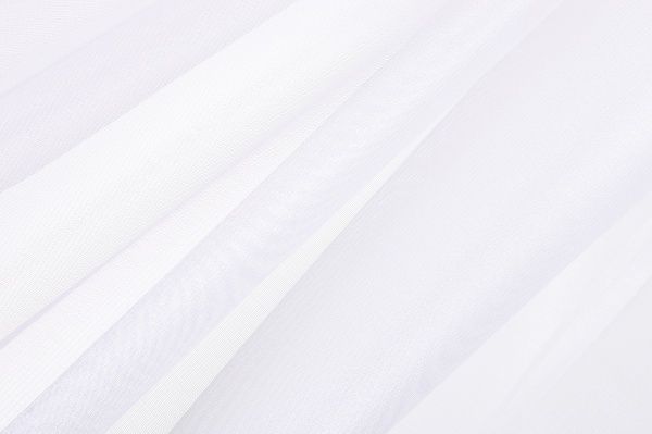 Ткань тюлевая полоски на сетке 300 см белая 375116/601 