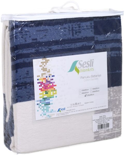 Плед check grey 220x240 см серый Sesli Tekstil 