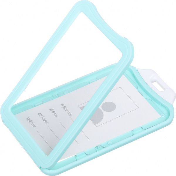 Бейдж вертикальный бирюзовый 11,5x7 см