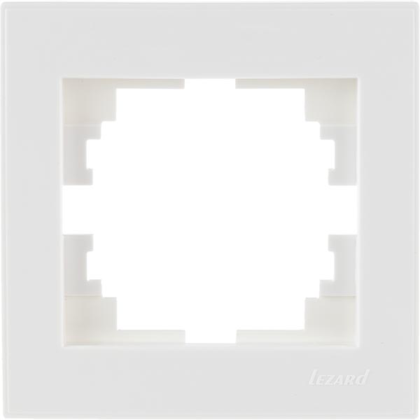 Рамка одноместная Lezard Rain горизонтальная белый с белой вставкой 703-0202-146