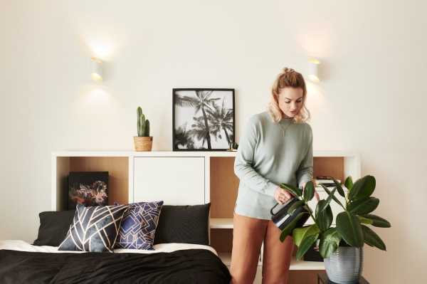 Світильник настінний Ledvance Smart+ Wifi Orbis Wall Cyldro 2x5 Вт білий із золотистим 