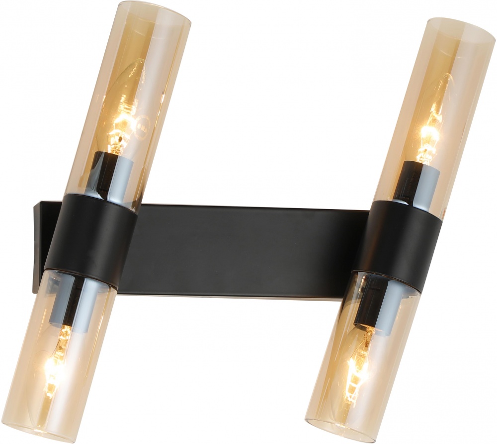 Светильник настенный Sensio Borealis 40 Вт E14 черный/амбер ALG-74783/4W