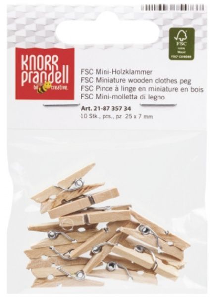 Набір дерев'яних міні-прищепок 218735734 10 шт. Knorr Prandell