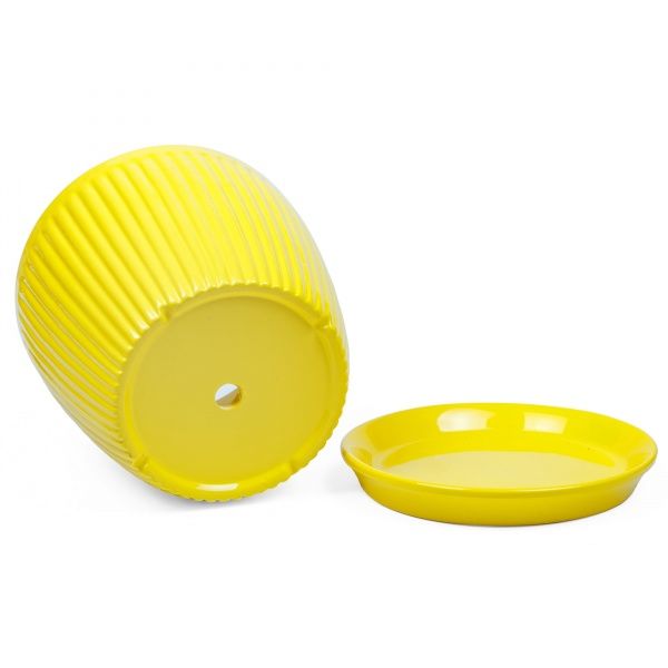 Горщик керамічний Вертикаль преміум круглий 0,5л жовтий 