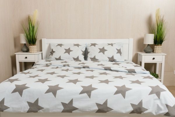 Комплект постельного белья Звезда 1,5 голубой с серым Rigel 