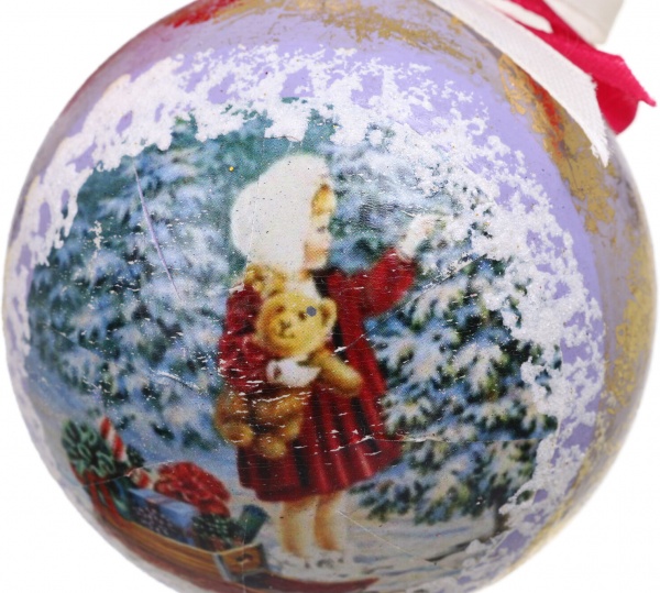 Шар новогодний Декупаж d 80 мм в ассортименте