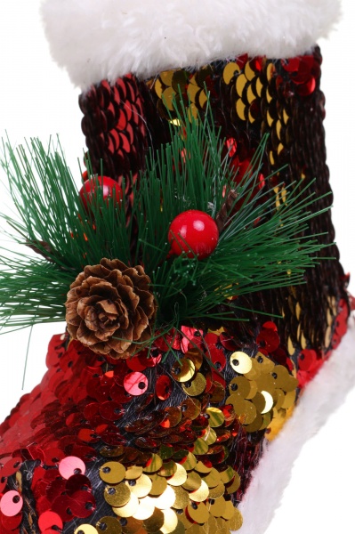 Декоративна підвіска Чобіт з декором 12x12 см HF20Y2-01 червоний