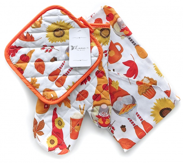 Набір кухонний прихватки та фартух Harvest різнокольоровий Luna 