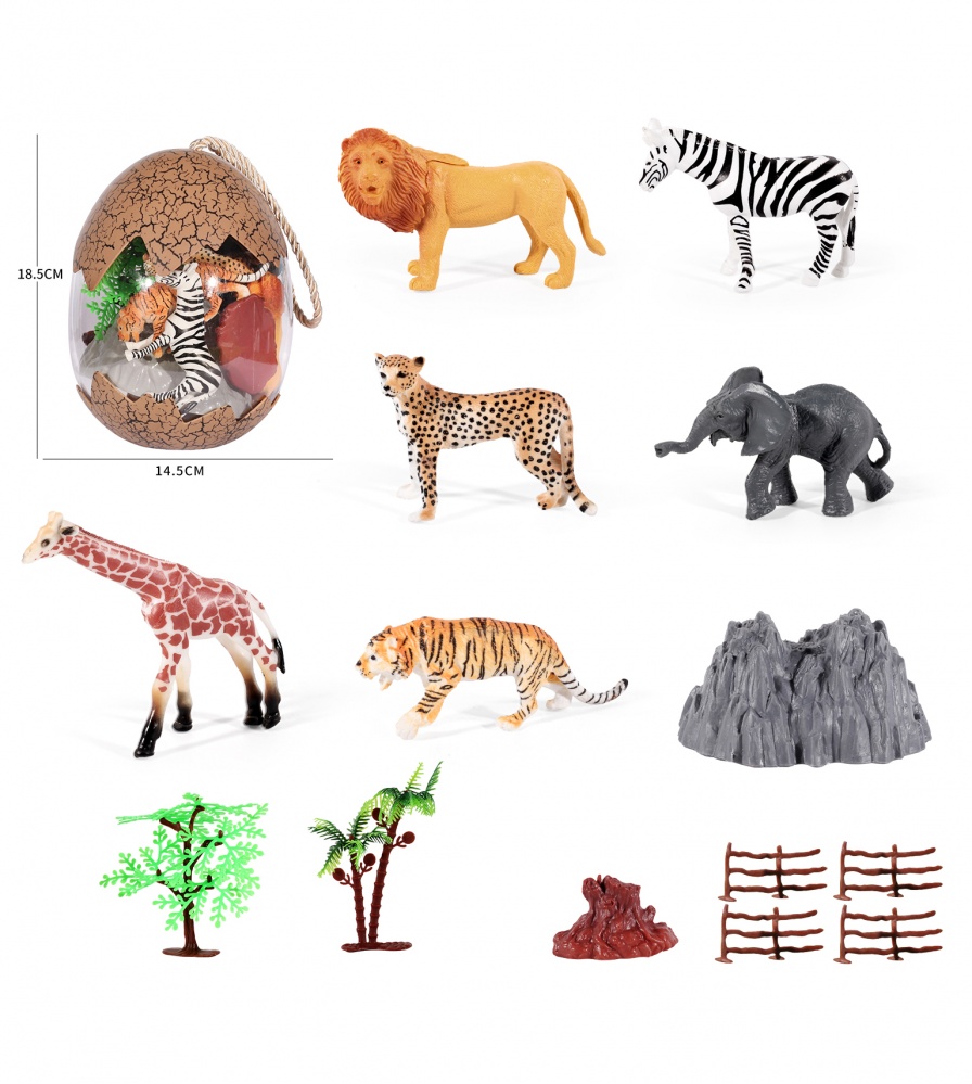 Іграшковий набір Luna Kids Яйце Савана 18.5х14.5 см 19 елементів YX-DT01-2