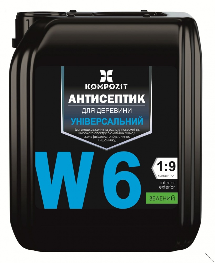 Антисептик Kompozit універсальний W6 (концентрат 1:9) зелений 5 л