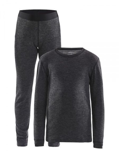 Комплект термобілизни Craft MERINO 180 SET JR 1907878-998000 110/116 чорний меланж