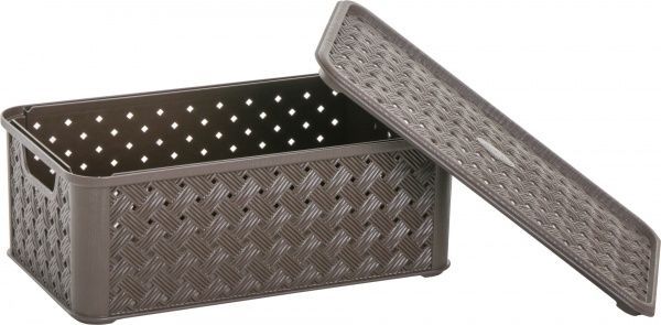 Кошик пластиковий Tontarelli 6961 ТО із кришкою Аріанна M 112x290x166 мм