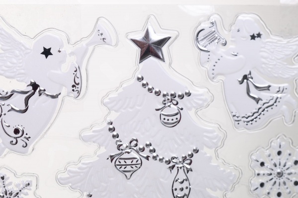 Наклейка декоративная силиконовая микс (4 дизайна) в ассортименте 17x17 см