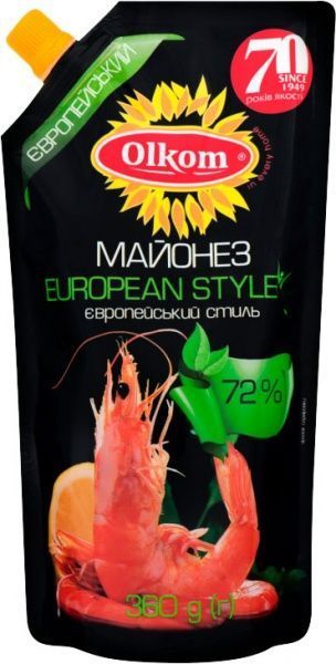 Майонез European style 72% 360 гр