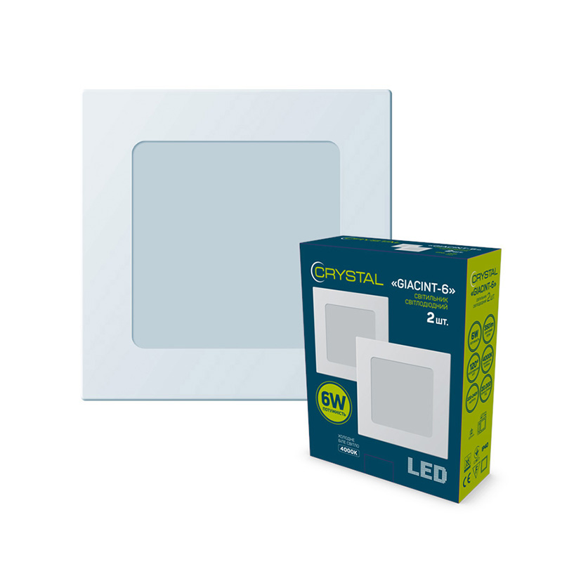 Світильник вбудовуваний (Downlight) CRYSTAL LED CRYSTAL GIACINT 6 Вт 4000 К білий DNL-006